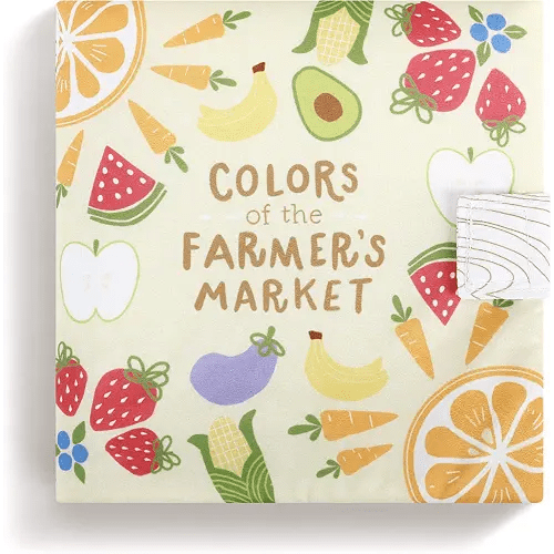 Farmer's Market Bright Colors 7 x 7 Polyester Fabric Baby Soft Touch Feel Book