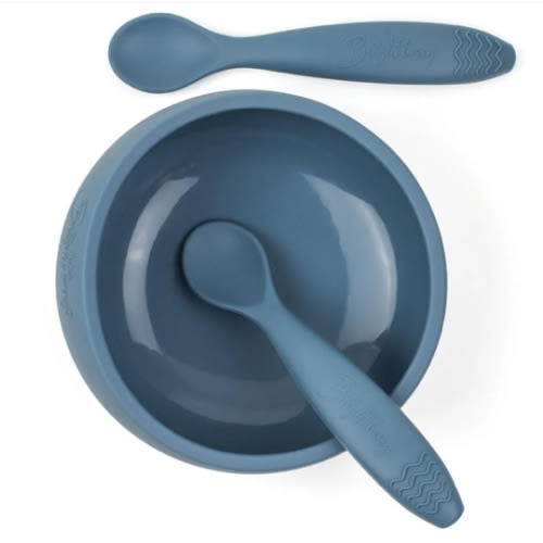 Silicone Suction Bowl with 2 Self Feeding Spoons | Brightberry