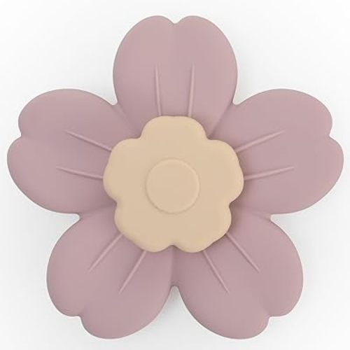 Suction Spinning Toy, Silicone Toddler Sensory Toys for Bath Toys Birthday Gift (Cream&Dusty Lilac)