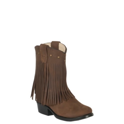 Old West Toddler Corona Calf Brown Fringe Boots