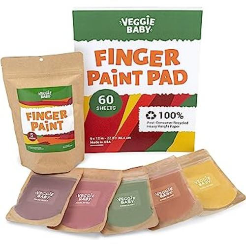 Finger Paints for Toddlers, Vegan Art Pad 60 Sheets, Made in USA