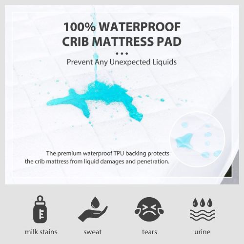 MarCielo 2 Pack Bamboo Waterproof Crib Mattress Protector Crib Sheet