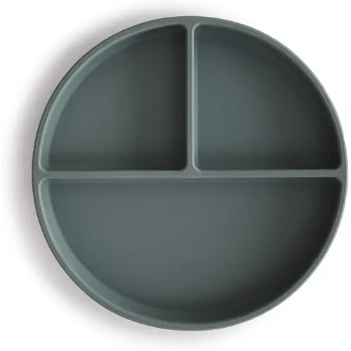 mushie Silicone Suction Plate | BPA-Free Non-Slip Design (Dried Thyme)