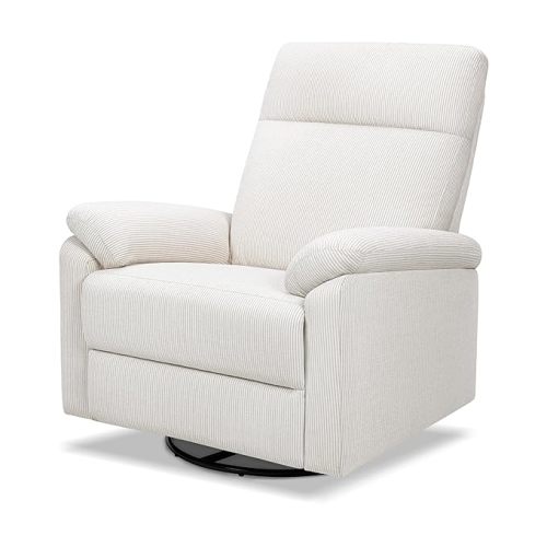 DaVinci Suzy Glider Recliner Nursery Chair - Versatile Glider Rocking Chair for Nursery and Living Room - GREENGUARD Gold, FSC & Certi-PUR US Certified - 360° Swivel Rocker Recliner - Fog Chatham