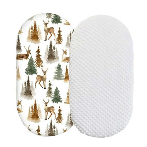 nsendm Baby Bassinet Crib Sheets Set, Breathable Cozy Fitted Mattress Sheet, Elastic Travel Crib Fashionable Floral Pattern, Standard Cradle Safe Sheets for Baby Boy Girls