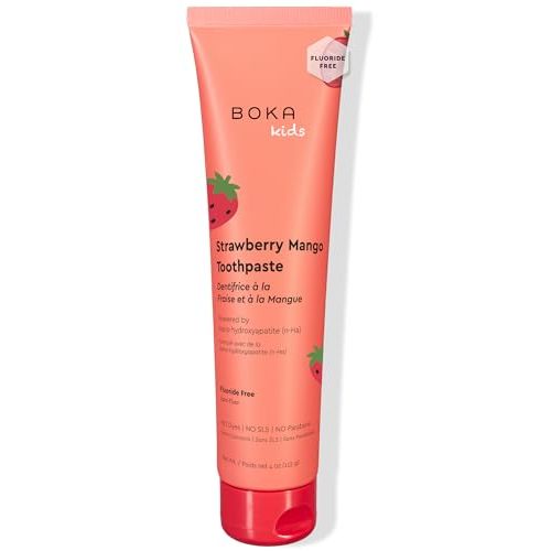 Boka Fluoride Free Toothpaste Nano Hydroxyapatite Toothpaste - Strawberry Mango Flavor, 4 oz 1Pk US Manufactured
