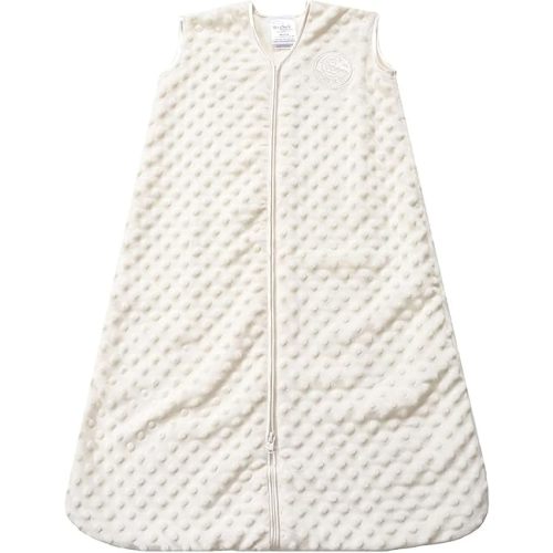 Size Small HALO Sleepsack Plush Dot Velboa Wearable Blanket, TOG 1.5, Cream, Small