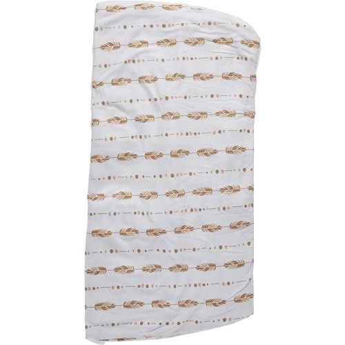 American Baby Company 2 Pack Fitted Crib Sheets 28" x 52", Soft Breathable Neutral 100% Cotton Jersey Sheet, Taupe Feathers and Triangles, for Boys and Girls, Fits Crib and Toddler Bed mattresses