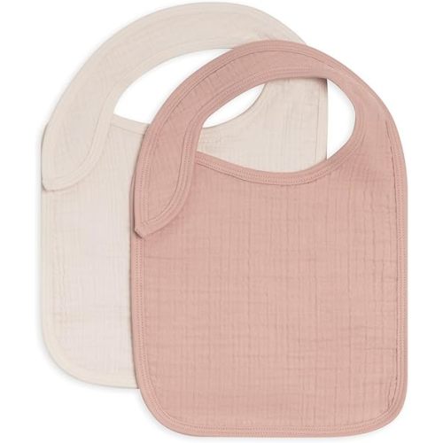 Colored Organics - 2-Pack 100% Organic Cotton Absorbent Baby Bibs - Teething and Drooling Bibs for Infant Girls & Boys