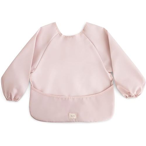 mushie Long Sleeve Baby Bib | Mess Free & Waterproof Fabric for Toddlers | Adjustable Fit for Ages 6-24 Months