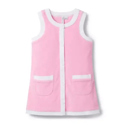 Pink Terry Button Swim Cover-Up by Janie and Jack | 12-18 Months