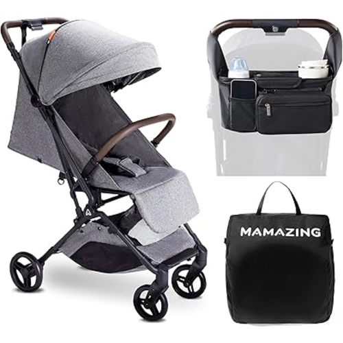 Lightweight Baby Travel Stroller with Organizer & Cushion–Mom’s Choice Gold Award Winner, Compact & Airplane-Friendly, One-Handed Folding Design, 11.6 lbs, Perfect for Toddlers, Grey