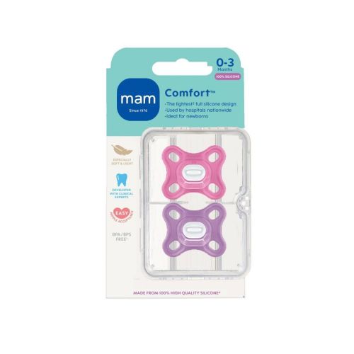 Mam Comfort 1 Newborn Lightweight Silicone Pacifier - Boy - 2pk