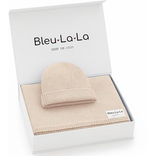 Luxe Collection 100% Organic Luxury Knit Baby Blanket + Hat Set (Oatmeal)