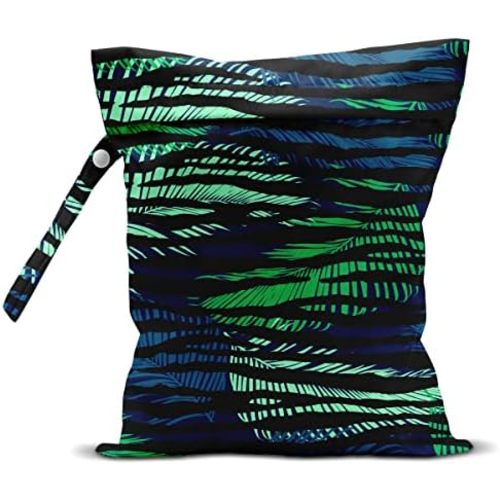 Wet Bag, Wet Dry Bag, Wet Bag for Swimsuit, Travel, Beach, Pool, Diapers, Dirty Yoga Gym Clothes, Makeup Bag, Waterproof Tropical Palm Leaves Decor Jungle Palm Leaf Favors