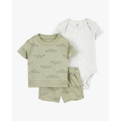 Baby Boy 3-Piece Alligator Outfit Set - Green/Grey - Carter's | Carter's