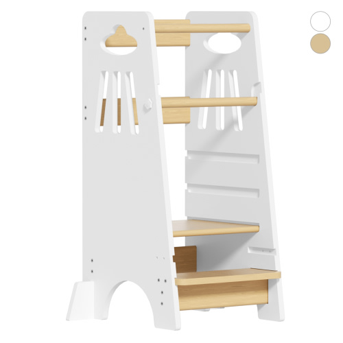 XJD Toddler Standing Tower - Adjustable Height Toddler Kitchen Stool Helper, Toddler Step Stool, Kitchen Step Stool for Learning New Skills with Safety Feet for Bedroom Kitchen, Wood