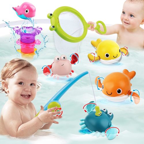 Bath Toy for Toddlers ,Bathtub Toy and Stacking Cups,Magnetic Fishing Game for Toddlers Kids Infant Age 1 2 3 4 5 Boys Girls