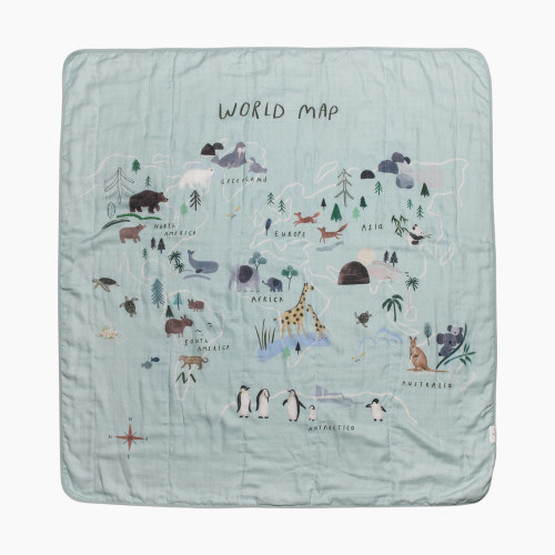 Loulou Lollipop City Muslin Quilt - World Map