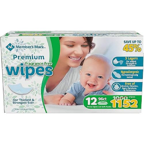 Member's Mark Premium Fragrance Free Baby Wipes (1152 ct.)