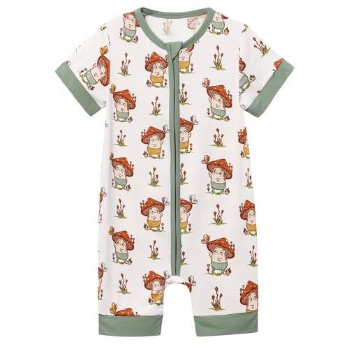 BambooBud Baby Boys Girls Rompers Jumpsuits Toddler Short Sleeve Infant Sleep and Play Romper Viscose from Bamboo Pajamas