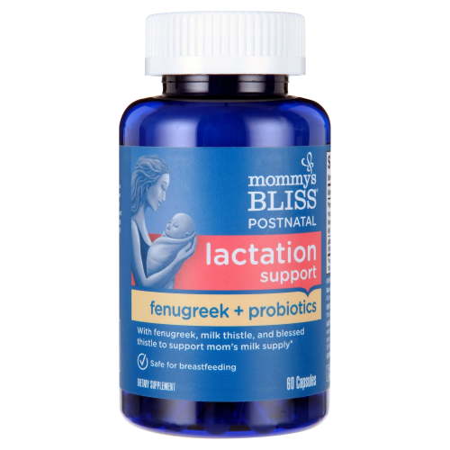 Mommy's Bliss Postnatal Lactation Support + Probiotics, Breastfeeding Supplement, 60 Capsules