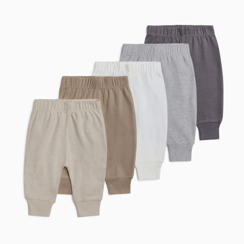 Small Story Organic Cotton Solid Pants (5 Pack) - Neutral Range, 0-3 M