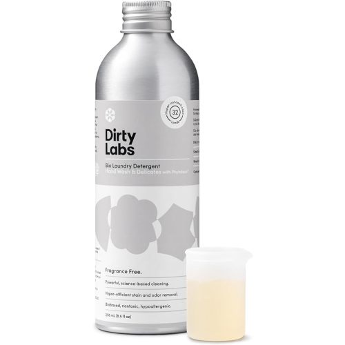 Dirty Labs | Hand Wash and Delicates | Scent Free | 32 Loads (8.6 fl oz) | Bio Enzyme Liquid Laundry Detergent | For Fine Silks, Wools, Handwash Garments | Hyper-Concentrated | Non Toxic, Biodegradable | Stain & Odor Removal