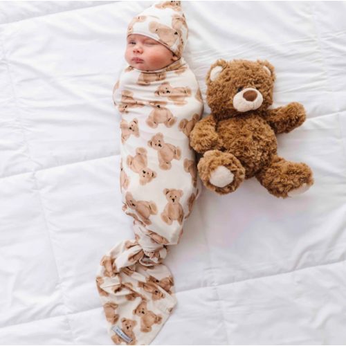 Bear Hugs Swaddle & Beanie Set