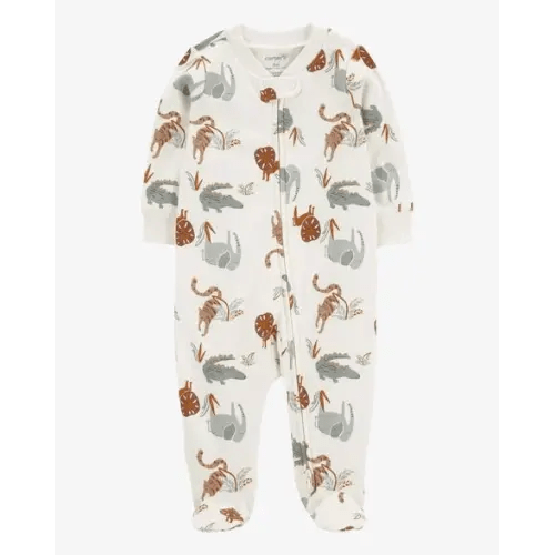 Baby Animal Print 2-Way Zip Cotton Sleep & Play Pajamas - Carter's | Carter's