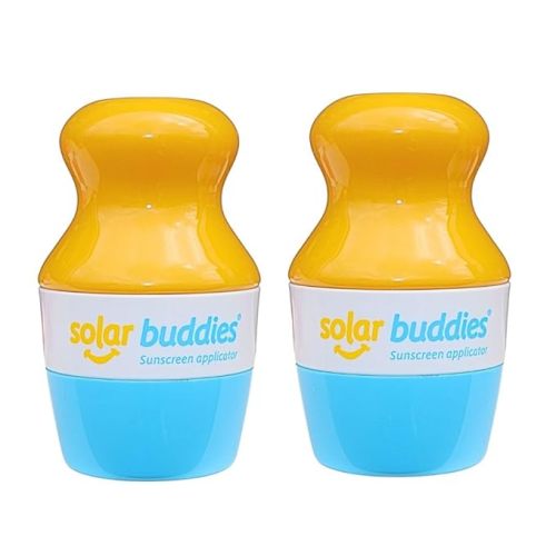 Duo Blue Pack Of Solar Buddies Refillable Roll On Sponge Applicator For Kids, Adults, Families, Travel Size Holds 100ml Travel Friendly for Sunscreen, Suncream and Lotions - Blue, Blue