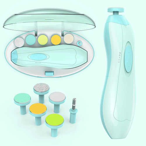 Lupantte Baby Nail Clippers with Light, Electric Baby Nail Trimmer, Safe Baby Nail File for Newborn, Green