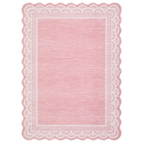 Latitude Run® Area Rug for Living Washable Scalloped Area Rug Non Slip Rug for Bedroom Dorm Washable Rugs Non Slip Scalloped Rugs for Under Table Nursery College Bedroom Playroom | Wayfair