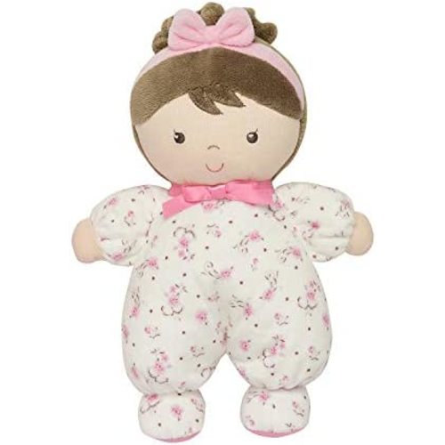 Little Me Plush Baby Doll with Rattle, Jackie (Pink Vintage Rose, 9 inch)