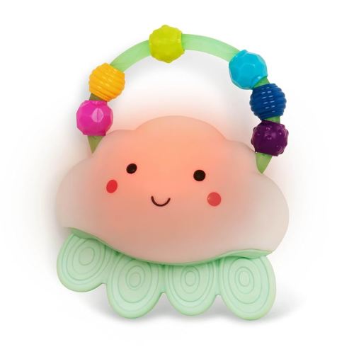B. toys- B. Baby – Baby Light-Up Cloud Rattle- Rain-Glow Squeeze- Teething Rattle Toys for Babies 3 Months +