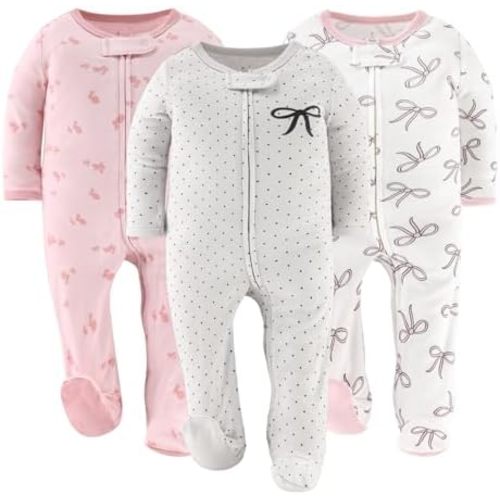 The Peanutshell Baby Girl Sleepers, Sleep and Play Footed Baby Pajamas for Girls, Baby Pjs, Newborn, 0-3, 3-6, 6-9 Months