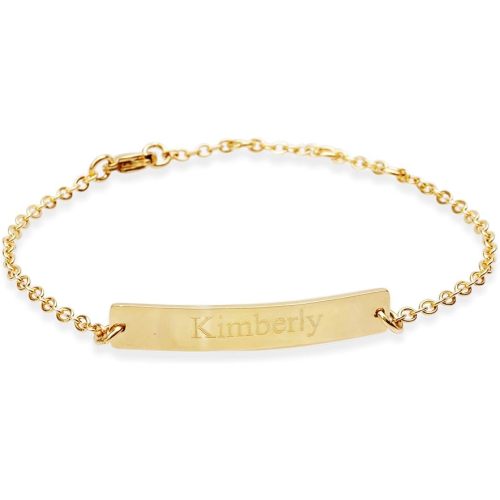 Tina&Co Baby Bracelets for Infant Girls Personalized Toddler Name 18k Gold Plated Gold Bracelets Baby Jewelry for Infant Boys Customized Your Baby Name