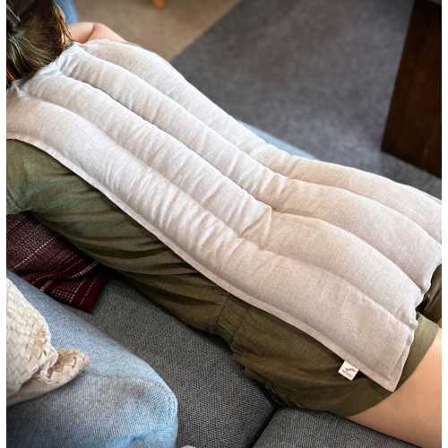 XXL Linen Full Body Heating Pad | 12"x27" | Organic Lavender buds+Rice | Microwavable | Hot&Cold Therapy