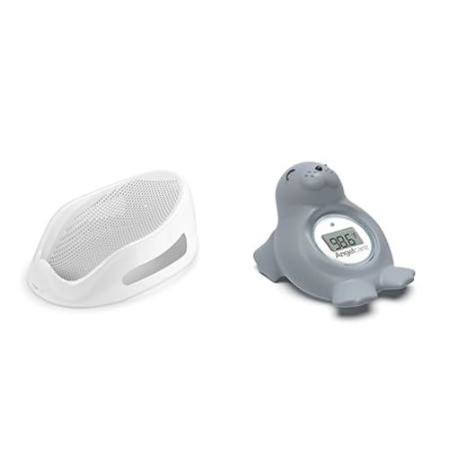 Bundle of Angelcare Baby Bath Support (Grey) + Angelcare Baby Bath & Room Thermometer