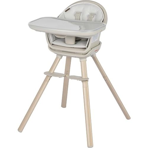 Maxi-Cosi Moa 8-in-1 High Chairs for Babies and Toddlers, Machine Washable Infant High Chair, Compact, Convertible High Chair Lightweight Design, Classic Oat