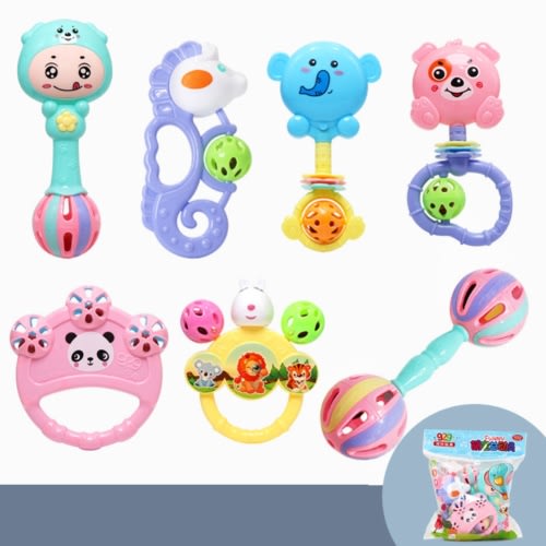 7pcs Baby Rattle Toys,Infant Shaker, Teether,Grab and Spin Rattles,Musical Toy Set,Early Educational,Newborn Baby Gifts for 0-12 Months,Girls,Boys