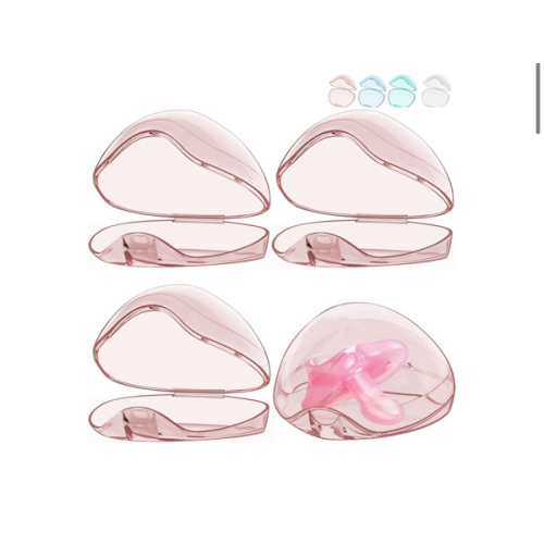 Smlpuame Pacifier Case,4 Pack BPA Free Pacifier Holder Case,Transparent Container Box for Baby Binky（Not Included,Essential Pacifier Accessories,Alway Keep Paci Clean,Easy to Clean(Pink)