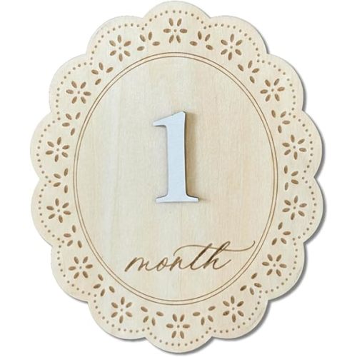 Baby Girl Monthly Milestone Signs, 1-12 Monthly Baby Milestone Girl, Newborn Photography Props Double-Sided, Nursery Decor for Girls (M03)