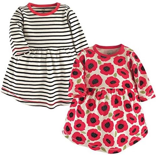 Touched by Nature Girls' One Size Organic Cotton Short Long-Sleeve Dresses