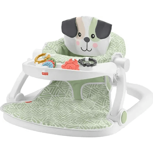 Fisher-Price Baby Portable Baby Chair Sit-Me-Up Floor Seat with Snack Tray and Developmental Toys, Puppy Perfection [Amazon Exclusive]