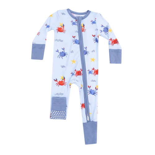 2 Way Zipper Romper - Crayon Crabs