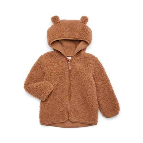 Wonder Nation Toddler Teddy Fleece Jacket with Hood, Size 12M-5T