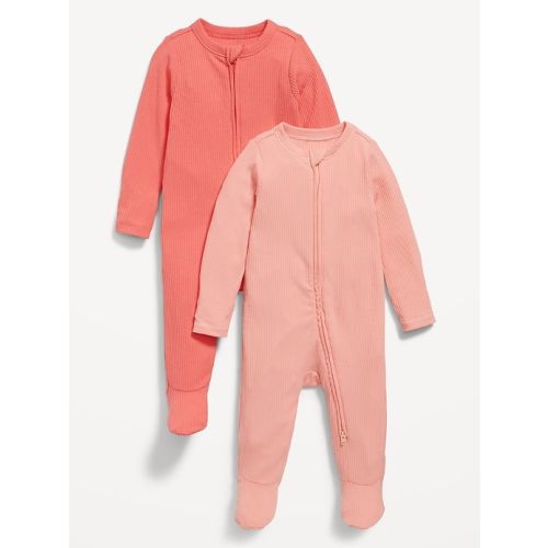 Unisex 2-Way-Zip Sleep & Play Footed One-Piece 2-Pack for Baby
