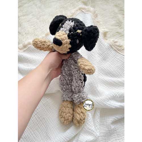 Crochet Bluetick Coonhound Puppy Dog Lovey: Plush Snuggler