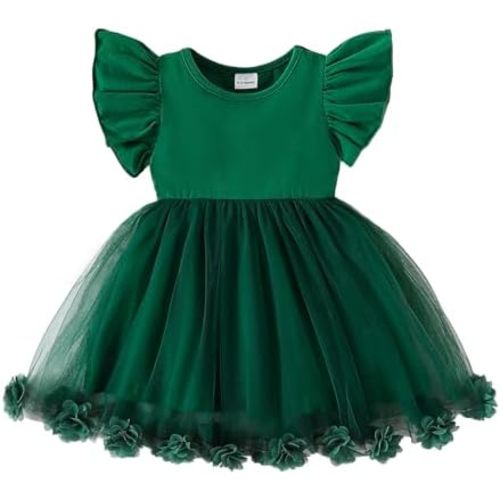Baby Girl Butterfly Dress Tutu Ruffle Sleeveless Dresses Photograph Party Outfits Birthday Gift